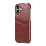 For iPhone 16 Plus Fierre Shann Retro Oil Wax Texture Card Slots PU Leather Phone Case(Brown) - Image 4