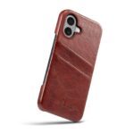 For iPhone 16 Plus Fierre Shann Retro Oil Wax Texture Card Slots PU Leather Phone Case(Brown) - Image 5