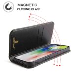 For iPhone 16 Pro Fierre Shann Cowhide Leather Flip Leather Phone Case(Black) - Image 4