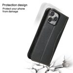 For iPhone 16 Pro Fierre Shann Cowhide Leather Flip Leather Phone Case(Black) - Image 7