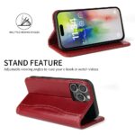 For iPhone 16 Pro Fierre Shann Cowhide Leather Flip Leather Phone Case(Red) - Image 3