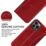 For iPhone 16 Pro Fierre Shann Cowhide Leather Flip Leather Phone Case(Red) - Image 6