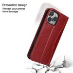 For iPhone 16 Pro Fierre Shann Cowhide Leather Flip Leather Phone Case(Red) - Image 7
