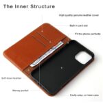 For iPhone 16 Pro Fierre Shann Cowhide Leather Flip Leather Phone Case(Brown) - Image 2