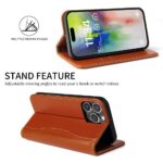 For iPhone 16 Pro Fierre Shann Cowhide Leather Flip Leather Phone Case(Brown) - Image 3