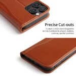 For iPhone 16 Pro Fierre Shann Cowhide Leather Flip Leather Phone Case(Brown) - Image 5