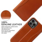 For iPhone 16 Pro Fierre Shann Cowhide Leather Flip Leather Phone Case(Brown) - Image 6