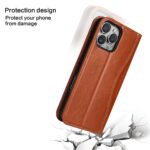 For iPhone 16 Pro Fierre Shann Cowhide Leather Flip Leather Phone Case(Brown) - Image 7