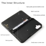 For iPhone 16 Plus Fierre Shann Cowhide Leather Flip Leather Phone Case(Black) - Image 2