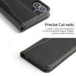For iPhone 16 Plus Fierre Shann Cowhide Leather Flip Leather Phone Case(Black) - Image 5