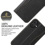 For iPhone 16 Plus Fierre Shann Cowhide Leather Flip Leather Phone Case(Black) - Image 6