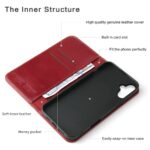 For iPhone 16 Plus Fierre Shann Cowhide Leather Flip Leather Phone Case(Red) - Image 2