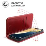 For iPhone 16 Plus Fierre Shann Cowhide Leather Flip Leather Phone Case(Red) - Image 4