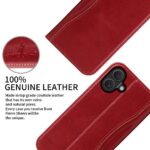 For iPhone 16 Plus Fierre Shann Cowhide Leather Flip Leather Phone Case(Red) - Image 6