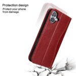 For iPhone 16 Plus Fierre Shann Cowhide Leather Flip Leather Phone Case(Red) - Image 7