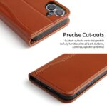 For iPhone 16 Plus Fierre Shann Cowhide Leather Flip Leather Phone Case(Brown) - Image 5