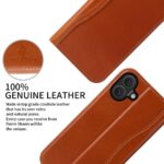 For iPhone 16 Plus Fierre Shann Cowhide Leather Flip Leather Phone Case(Brown) - Image 6
