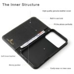 For iPhone 17 Pro Max Fierre Shann Cowhide Leather Flip Leather Phone Case(Black) - Image 2