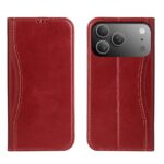 For iPhone 17 Pro Max Fierre Shann Cowhide Leather Flip Leather Phone Case(Red)