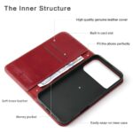 For iPhone 17 Pro Max Fierre Shann Cowhide Leather Flip Leather Phone Case(Red) - Image 2