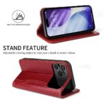 For iPhone 17 Pro Max Fierre Shann Cowhide Leather Flip Leather Phone Case(Red) - Image 3