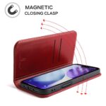 For iPhone 17 Pro Max Fierre Shann Cowhide Leather Flip Leather Phone Case(Red) - Image 4