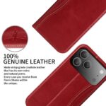 For iPhone 17 Pro Max Fierre Shann Cowhide Leather Flip Leather Phone Case(Red) - Image 6
