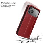 For iPhone 17 Pro Max Fierre Shann Cowhide Leather Flip Leather Phone Case(Red) - Image 7