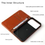 For iPhone 17 Pro Max Fierre Shann Cowhide Leather Flip Leather Phone Case(Brown) - Image 2