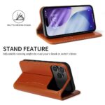 For iPhone 17 Pro Max Fierre Shann Cowhide Leather Flip Leather Phone Case(Brown) - Image 3