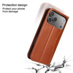 For iPhone 17 Pro Max Fierre Shann Cowhide Leather Flip Leather Phone Case(Brown) - Image 7
