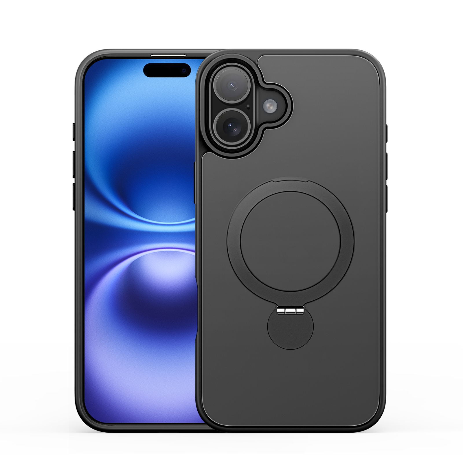 EDA007294903A.jpg For iPhone 16 Plus DUX DUCIS Yind Series MagSafe TPU Hybrid PC Phone Case with Stand(Black) - Image 1