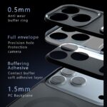 For iPhone 17 Pro Max Armor MagSafe PC Hybrid TPU Phone Case(Frosted Black) - Image 3