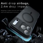 For iPhone 17 Pro Max Armor MagSafe PC Hybrid TPU Phone Case(Frosted Black) - Image 4