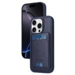 For iPhone 16 Pro BETOPNICE Vertical Flip Detachable MagSafe Wallet Phone Case(Blue)