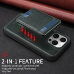 For iPhone 16 Pro BETOPNICE Vertical Flip Detachable MagSafe Wallet Phone Case(Green) - Image 3