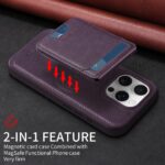 For iPhone 16 Pro BETOPNICE Vertical Flip Detachable MagSafe Wallet Phone Case(Purple) - Image 3
