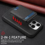 For iPhone 16 Pro BETOPNICE Vertical Flip Detachable MagSafe Wallet Phone Case(Black) - Image 3