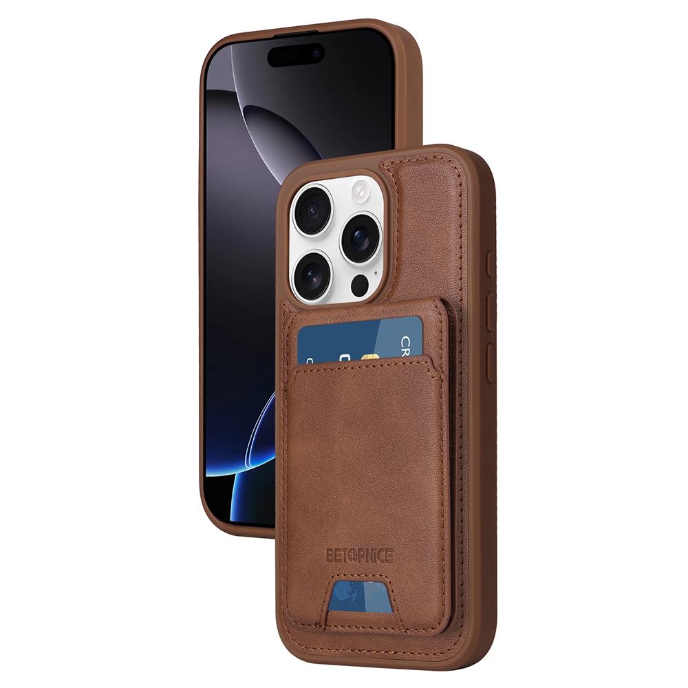 EDA007828202E.jpg For iPhone 16 Pro BETOPNICE Vertical Flip Detachable MagSafe Wallet Phone Case(Brown) - Image 1