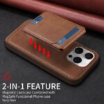 For iPhone 16 Pro BETOPNICE Vertical Flip Detachable MagSafe Wallet Phone Case(Brown) - Image 3