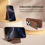 For iPhone 16 Pro BETOPNICE Vertical Flip Detachable MagSafe Wallet Phone Case(Brown) - Image 5