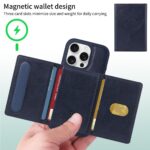 For iPhone 16 Pro BETOPNICE Horizontal Flip Detachable MagSafe Wallet Phone Case(Blue) - Image 4