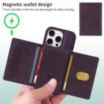 For iPhone 16 Pro BETOPNICE Horizontal Flip Detachable MagSafe Wallet Phone Case(Purple) - Image 4