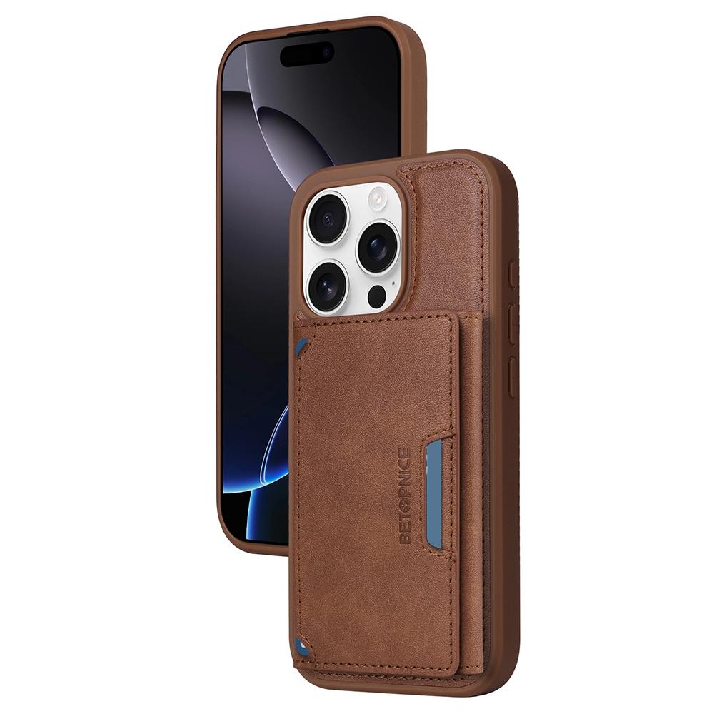 EDA007828302E.jpg For iPhone 16 Pro BETOPNICE Horizontal Flip Detachable MagSafe Wallet Phone Case(Brown) - Image 1