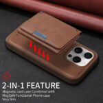 For iPhone 16 Pro BETOPNICE Horizontal Flip Detachable MagSafe Wallet Phone Case(Brown) - Image 3