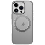 For iPhone 16 Pro ROCK YouDun Series Skin Feel Rotating MagSafe Holder PC Hybrid TPU Phone Case(Grey)