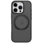 For iPhone 16 Pro ROCK YouDun Series Skin Feel Rotating MagSafe Holder PC Hybrid TPU Phone Case(Black)