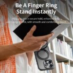 For iPhone 16 Pro ROCK YouDun Series Skin Feel Rotating MagSafe Holder PC Hybrid TPU Phone Case(Grey) - Image 6