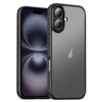 For iPhone 16 Plus iPAKY Bright Color Frosted Series Shockproof PC+TPU Phone Case(Black)
