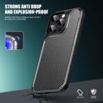 For iPhone 16 Plus iPAKY Pioneer Series Carbon Fiber PC+TPU Phone Case(Black) - Image 4